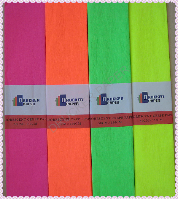 Fluorescent crepe paper 